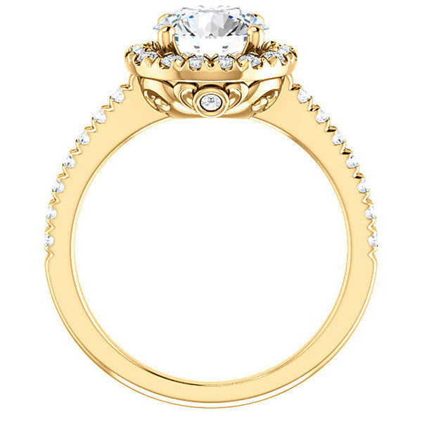 Round Moissanite Engagement Ring with Halo