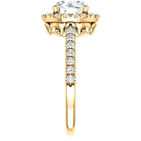 Round Moissanite Engagement Ring with Halo