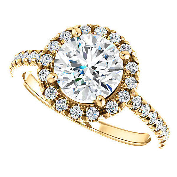 Round Moissanite Engagement Ring with Halo