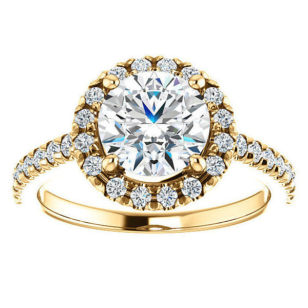 Round Moissanite Engagement Ring with Halo