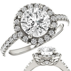 Round Moissanite Engagement Ring with Halo
