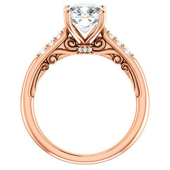 Cushion Moissanite Cathedral Engagement Ring
