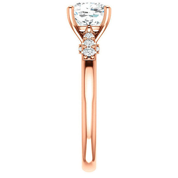 Cushion Moissanite Cathedral Engagement Ring
