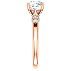 Cushion Moissanite Cathedral Engagement Ring
