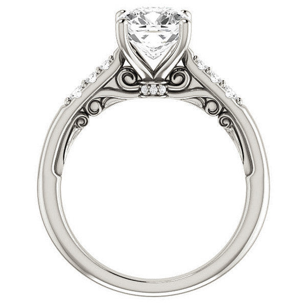 Cushion Moissanite Cathedral Engagement Ring