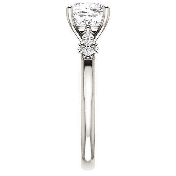 Cushion Moissanite Cathedral Engagement Ring