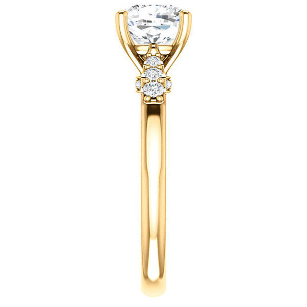 Cushion Moissanite Cathedral Engagement Ring