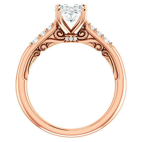 Oval Moissanite Cathedral Engagement Ring
