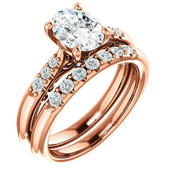 Oval Moissanite Cathedral Engagement Ring