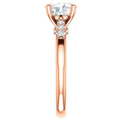 Oval Moissanite Cathedral Engagement Ring