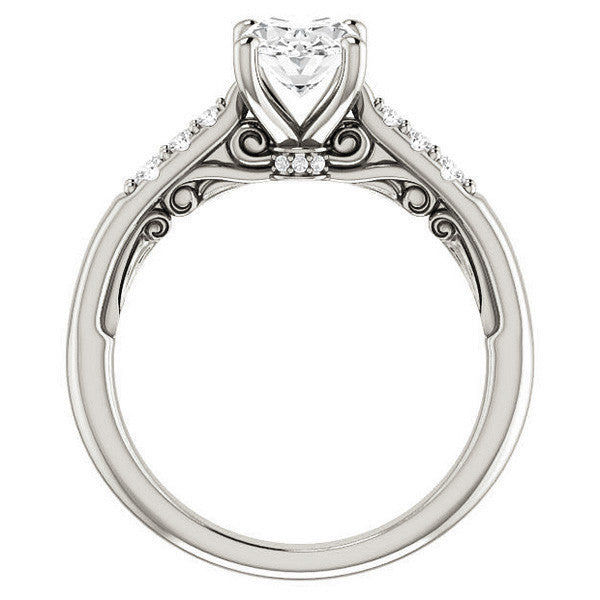 Oval Moissanite Cathedral Engagement Ring
