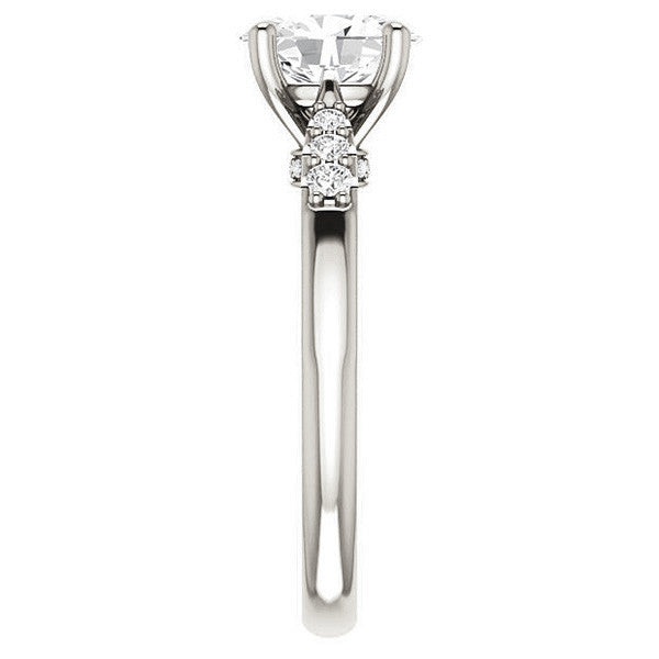 Oval Moissanite Cathedral Engagement Ring
