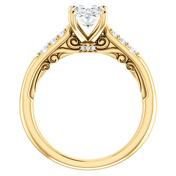 Oval Moissanite Cathedral Engagement Ring
