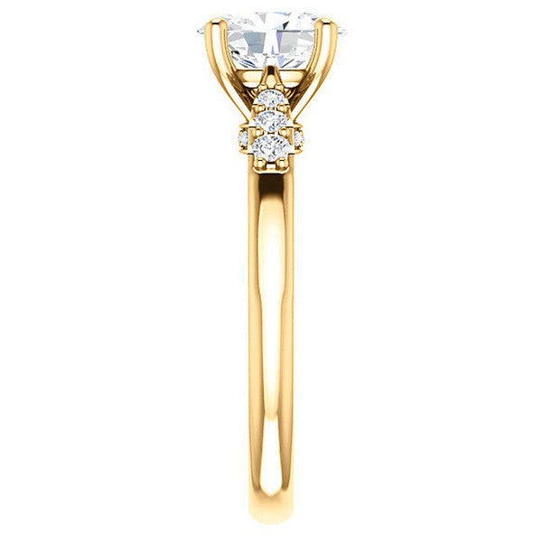 Oval Moissanite Cathedral Engagement Ring