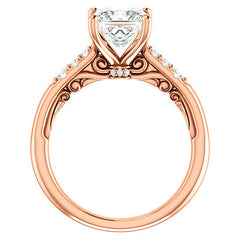 Princess Moissanite Cathedral Engagement Ring