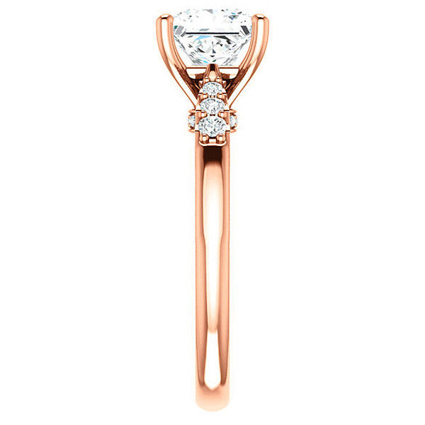 Princess Moissanite Cathedral Engagement Ring