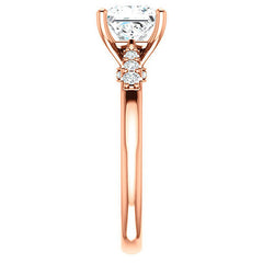 Princess Moissanite Cathedral Engagement Ring