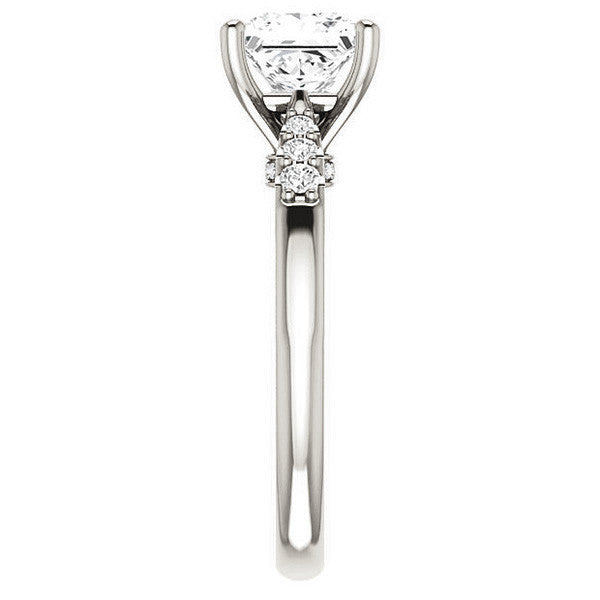 Princess Moissanite Cathedral Engagement Ring