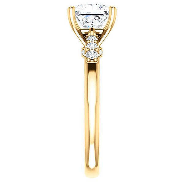 Princess Moissanite Cathedral Engagement Ring