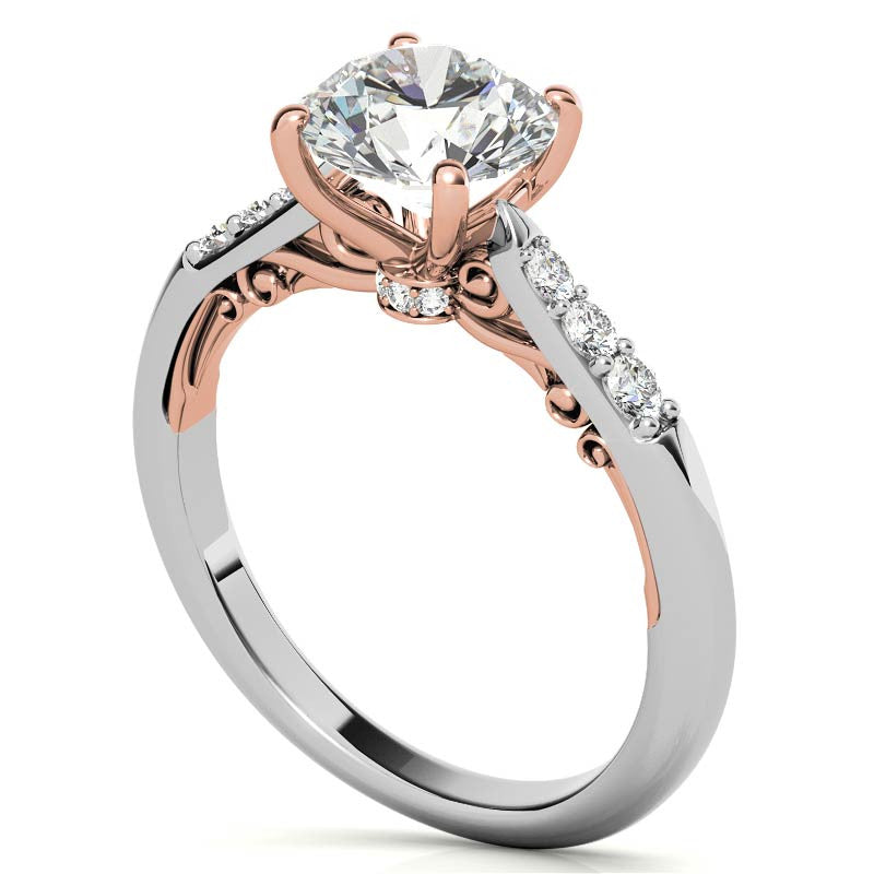 Round Moissanite Engagement Ring