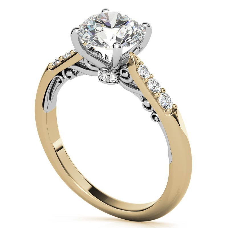 Round Moissanite Engagement Ring
