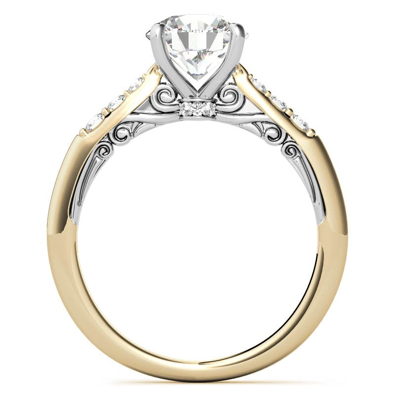 Round Moissanite Engagement Ring