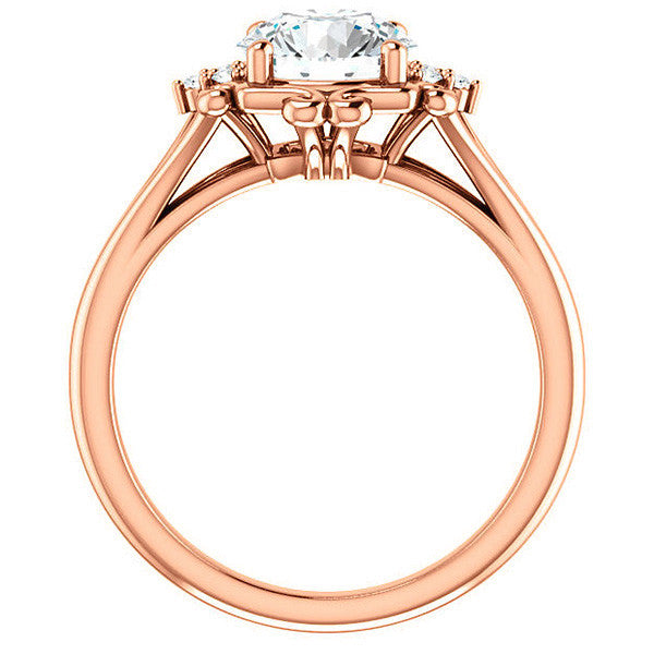 Round Moissanite Split Shank Engagement Ring