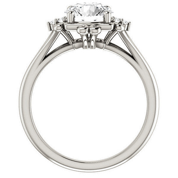 Round Moissanite Split Shank Engagement Ring