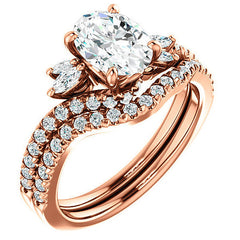 Oval Moissanite Bypass Engagement Ring