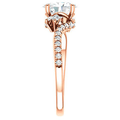 Oval Moissanite Bypass Engagement Ring
