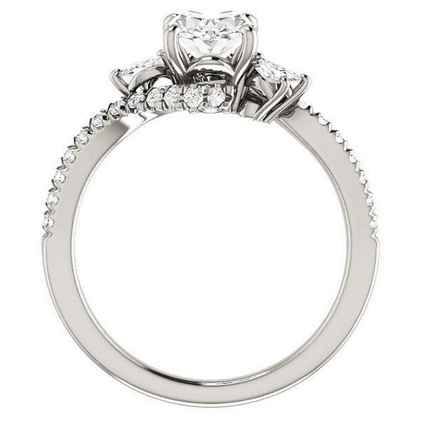 Oval Moissanite Bypass Engagement Ring