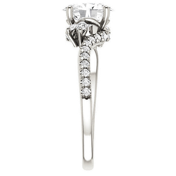 Oval Moissanite Bypass Engagement Ring