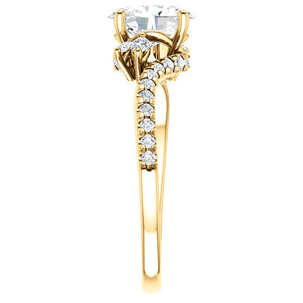 Oval Moissanite Bypass Engagement Ring