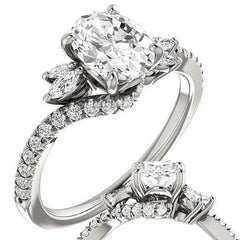 Oval Moissanite Bypass Engagement Ring