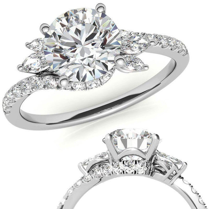 Round Moissanite Engagement Ring