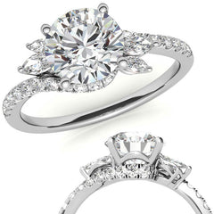 Round Moissanite Engagement Ring