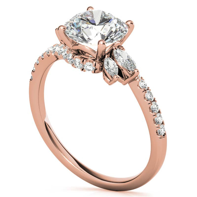 Round Moissanite Engagement Ring