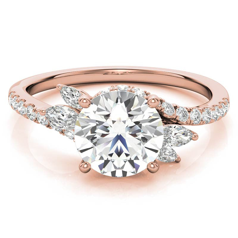 Round Moissanite Engagement Ring