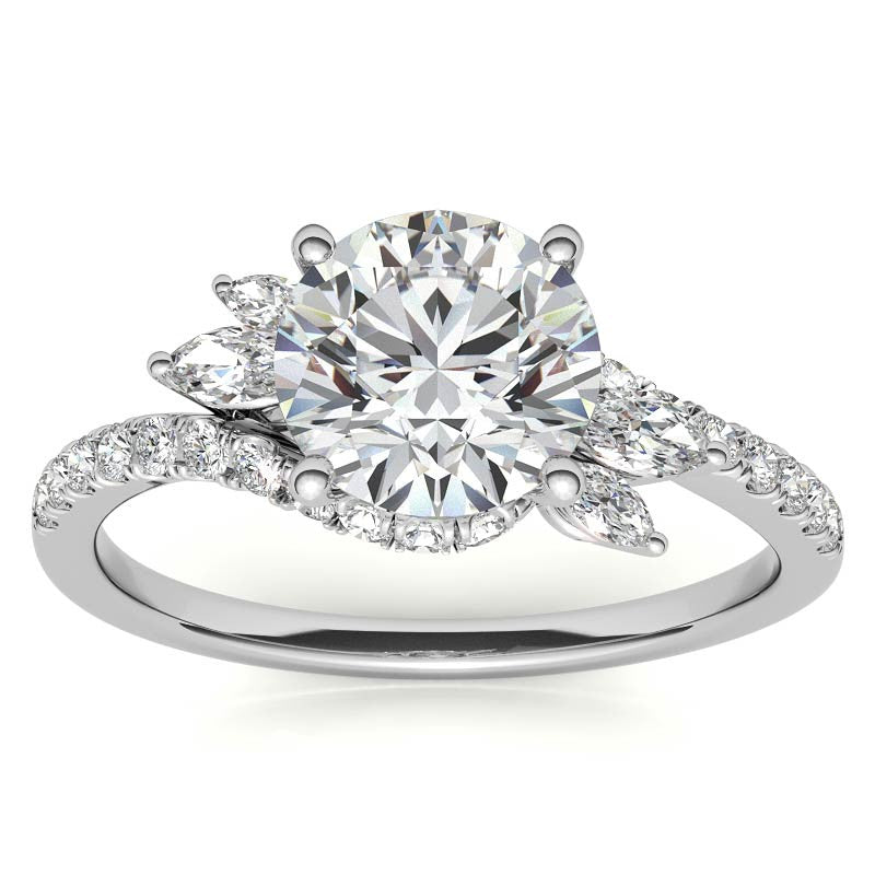 Round Moissanite Engagement Ring