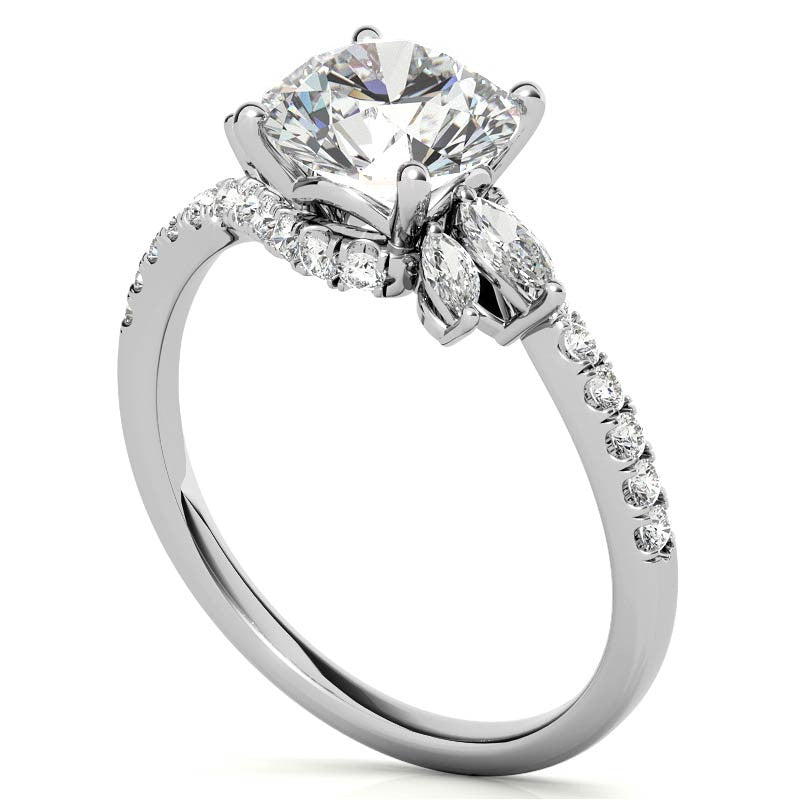 Round Moissanite Engagement Ring