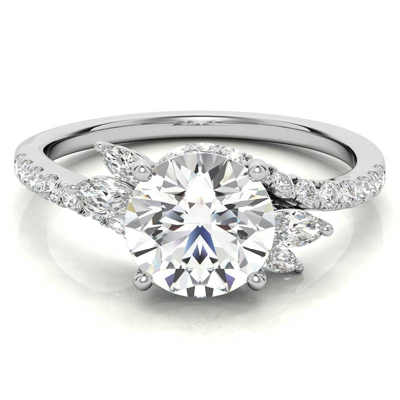 Round Moissanite Engagement Ring