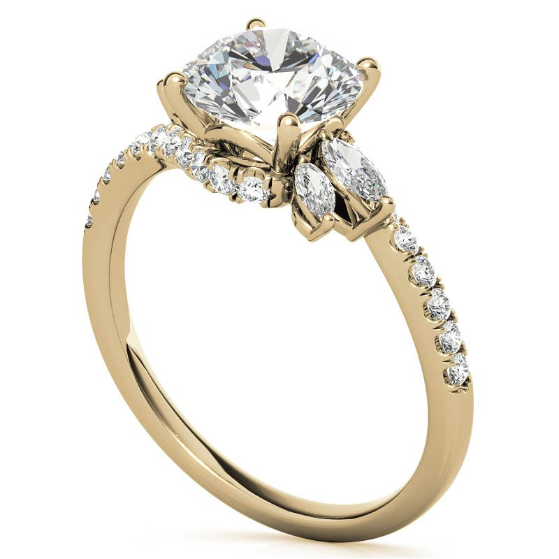 Round Moissanite Engagement Ring