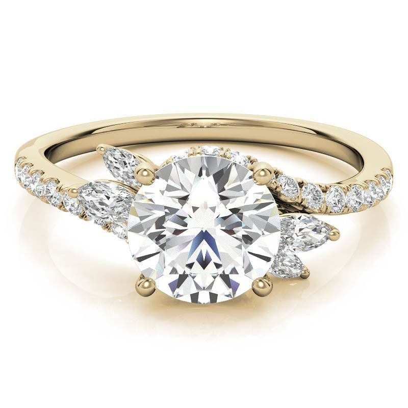 Round Moissanite Engagement Ring