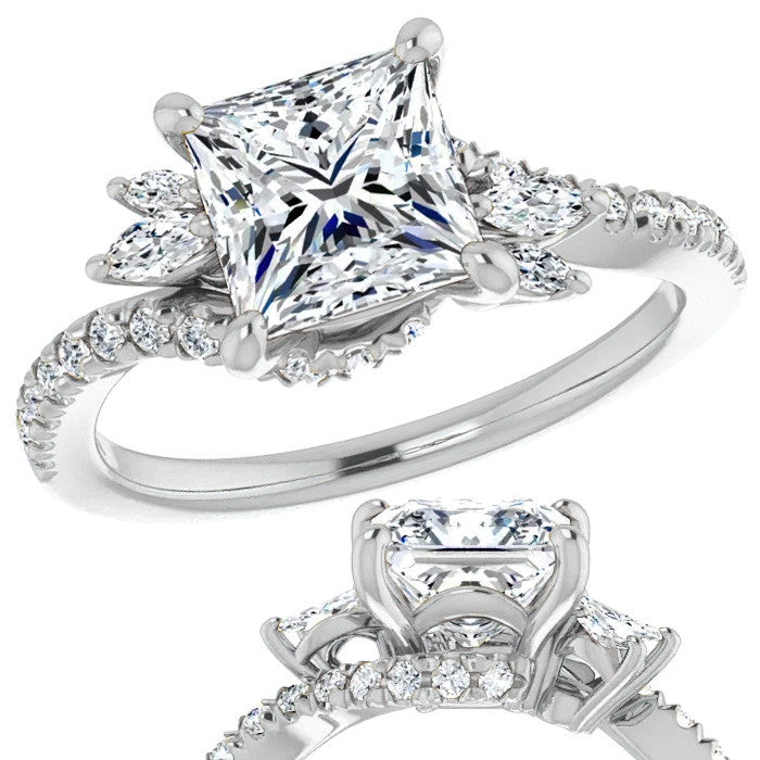 Princess Moissanite Engagement Ring