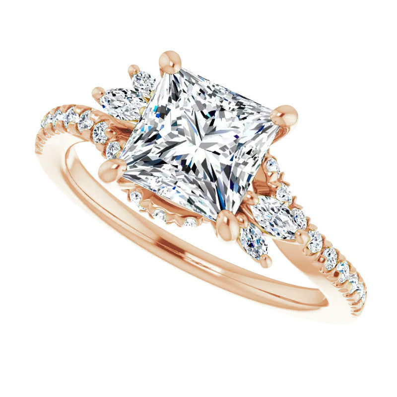 Princess Moissanite Engagement Ring