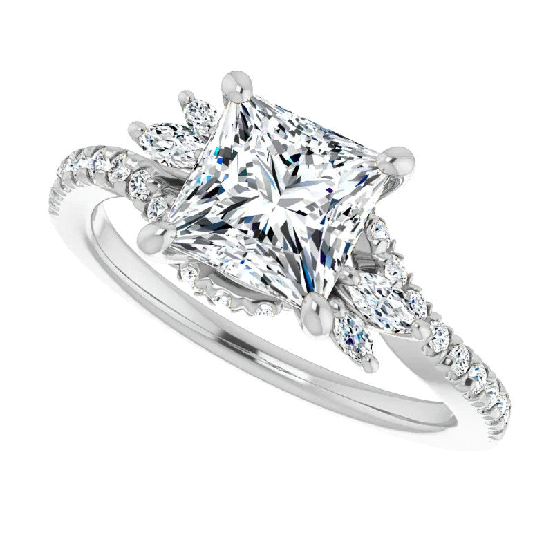 Princess Moissanite Engagement Ring