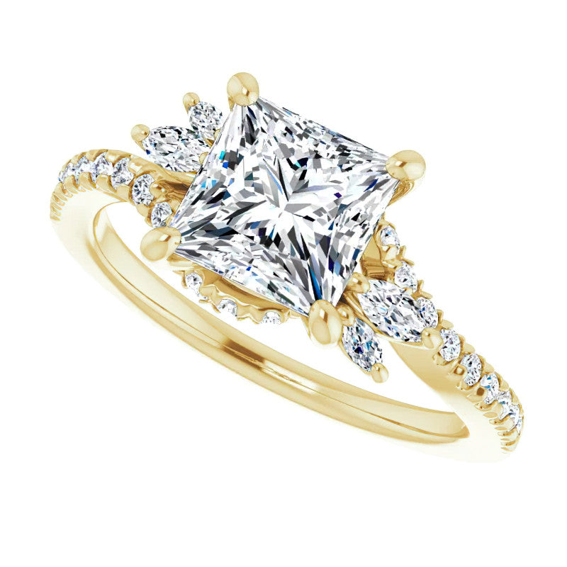 Princess Moissanite Engagement Ring