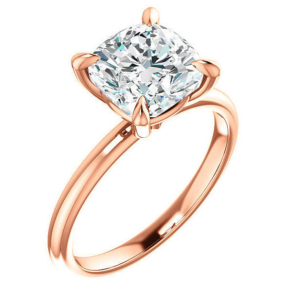 Cushion Moissanite Solitaire Ring