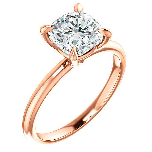 Cushion Moissanite Solitaire Ring