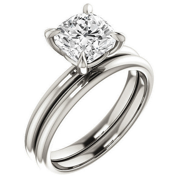 Cushion Moissanite Solitaire Ring